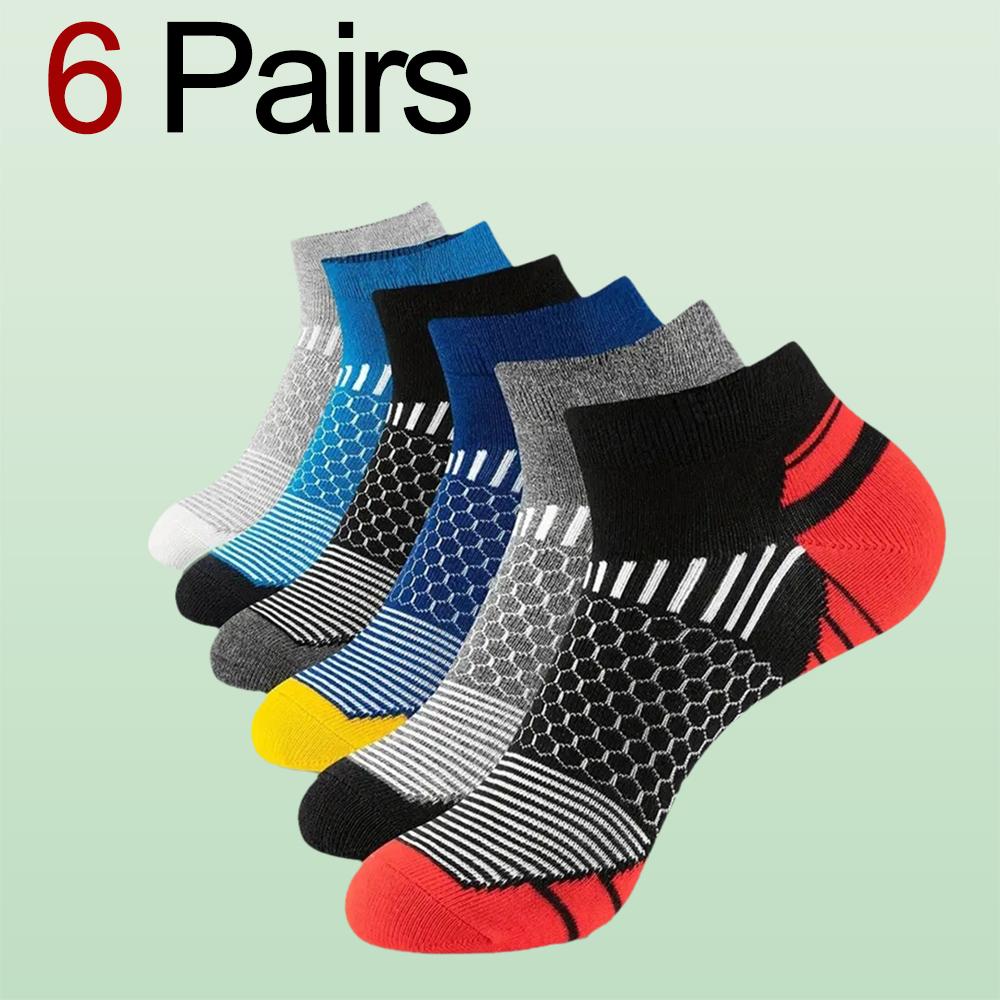 6/12/30 Pairs Men Low Cut Socks Fashionable Versatile Odor Resistant Sweat Absorbing Comfortable Breathable Elastic Sports Socks