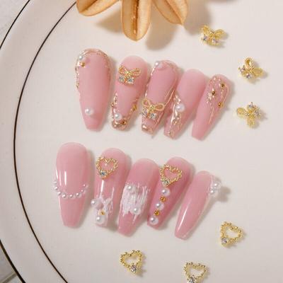 2 Stück Charms Nail Art Dekorationen Nail Art Zirkon Schmuck 3D Nail Art Strasssteine DIY~