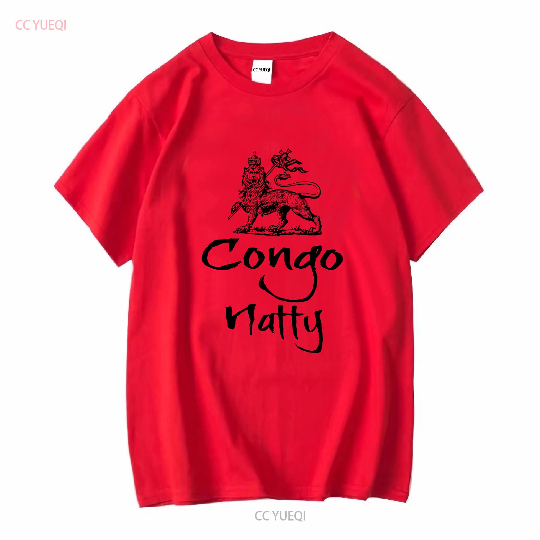 

Reggae T Shirt Congo Natty Haile Selassie I Jah Rastafari Conquering Lion Jamaican rasta Men Cotton long or short sleeves homme S