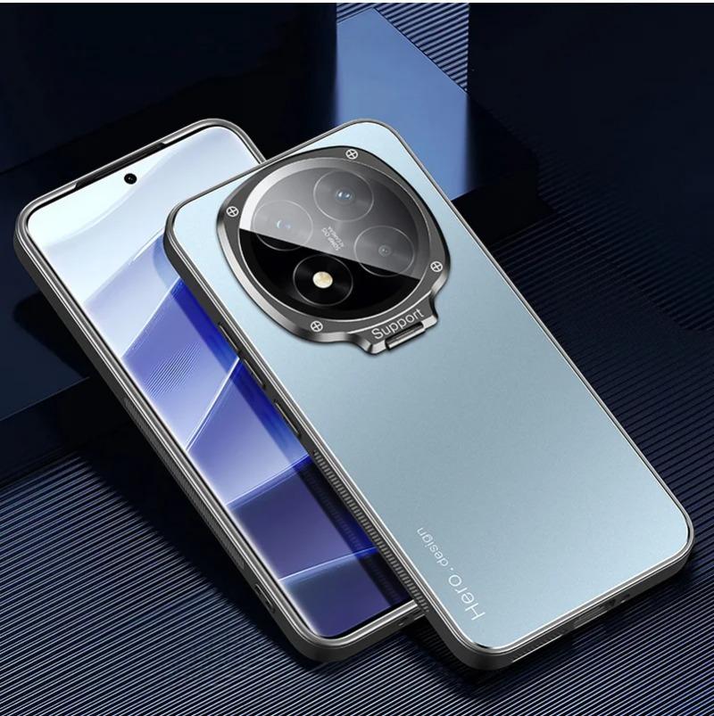 For Redmi Note 14 Pro Plus 14pro Metal Lens Camera Holder Cover for Redmi Note14 Pro+ Shockproof Matte Protection Kickstand Case