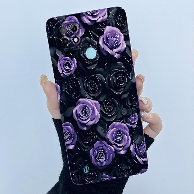 For Realme C21 RMX3201 / C21Y RMX3261 RMX3263 C25Y Phone Case Coque Soft Silicone Sweet Painted Girls Lovely Printed Back Cover