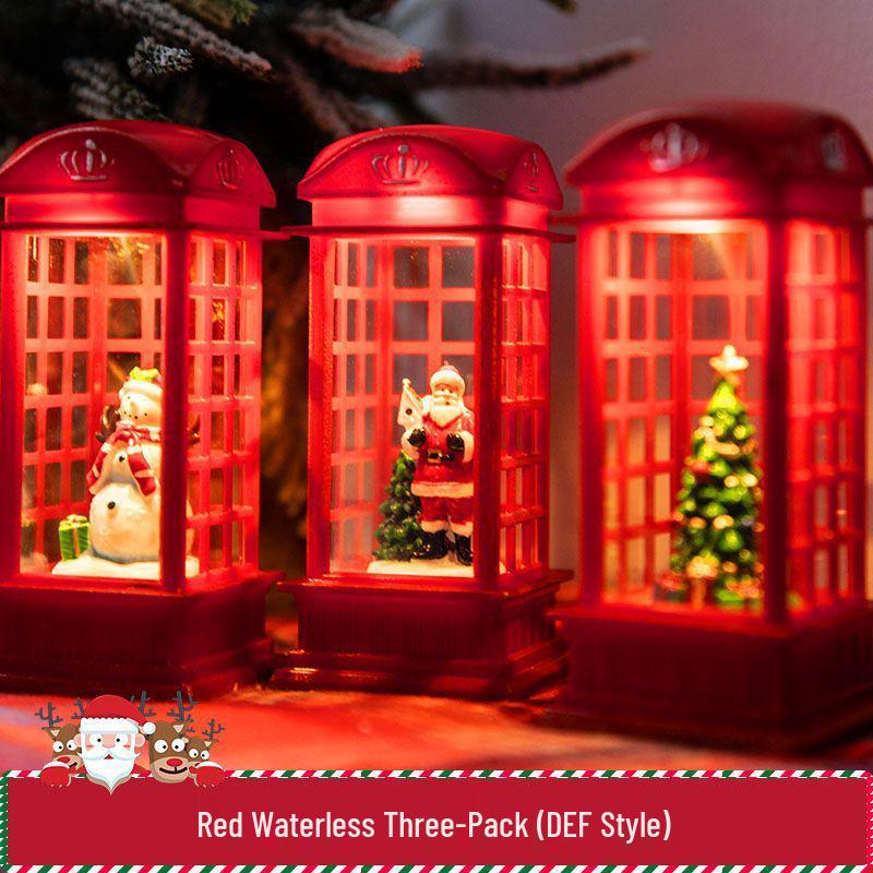 Vintage Light-Up Santa Claus Train Christmas Ornaments for Toddlers