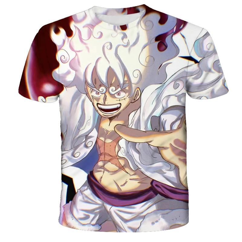 One Piece Luffy Girls T-shirt Kids Short Sleeve Children Print T-shirts Tees Boys' Casual Clothes Ghild O Neck Shirt Daily Tops