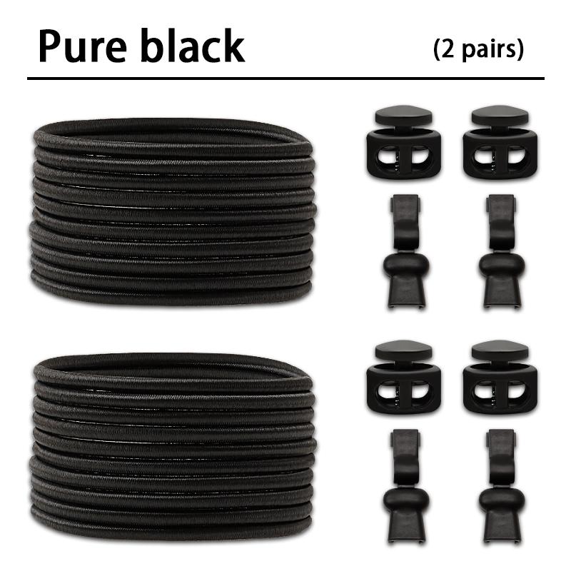 2Pair Elastic shoelaces Without Ties Lock Shoelace sneakers No Tie Shoe laces Kids Adult round Quick laces Shoe accessories