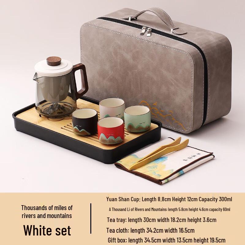 Haofeng Ceramic Travel Tea Set - Thousand Mile Landscape Design