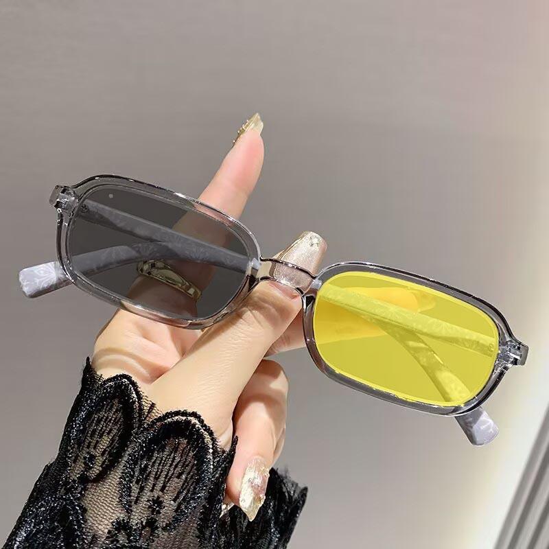 Fashion Small Printing Photochromic Myopia Glasses Women Men Night Vision Short Sight Eyewear with Yellow Lenses Minus Diopter
