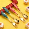 Creative 304 Stainless Steel Wing Spoon & Fork Set - 2-Piece for Dessert, Coffee & Hotels