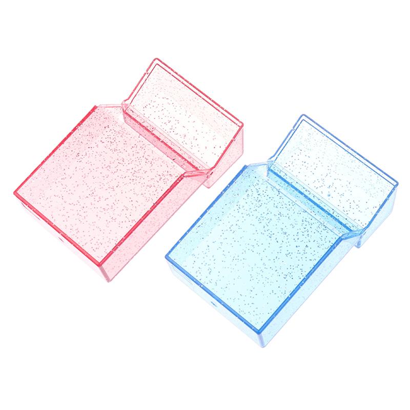Clear Glitter Small Storage Box Kpop Photo Mini Card Holder Flip Lid Photo Case Small Stationery Card Holder Organizer