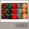 Velvet Ornament Balls 15 Pieces Flocked Rustic Holiday Supplies Christmas Tree Ornament For Farmhouse Bedroom Bathroom Winter