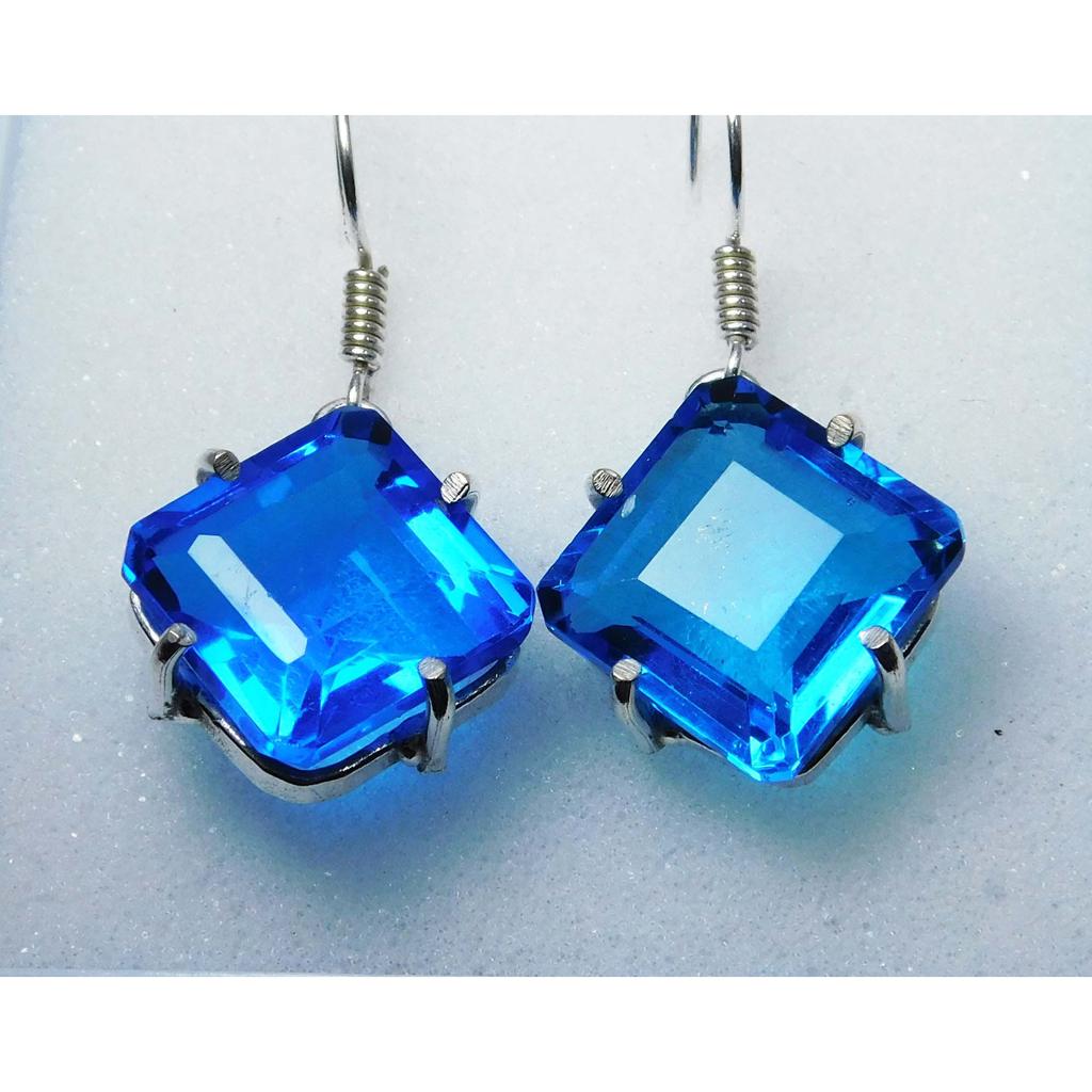 Blue Tanzanite 13x11mm Elite Earrings 925 Sterling Silver Certified Lab Created