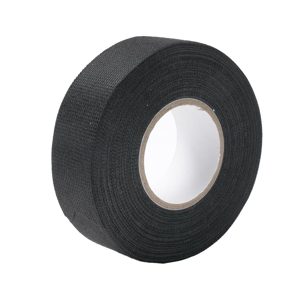 Klebeband Kabelband Wicklung 25 mm x 15 m selbstklebendes Stoffgewebeband Automobilkabelband Schwarzes elektrisches Wärmeband