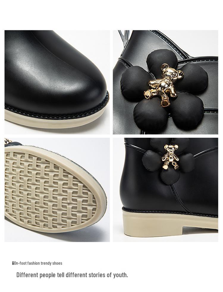 Women's Korean Style Waterproof Short Rain Boots - Outdoor Rubber Shoes