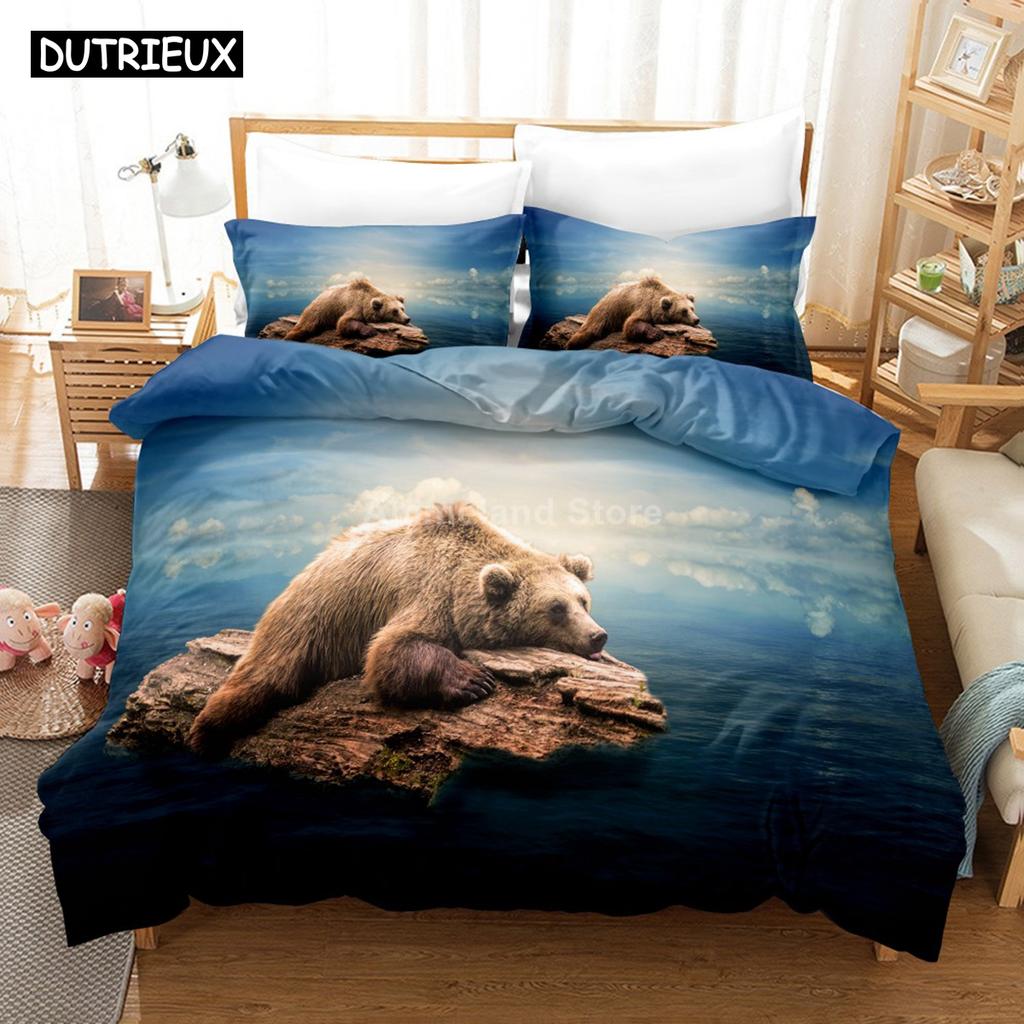 Polar Bear Bedding Set Animal Lovely Quilt Duvet Cover Sets Home Decor Bed Twin Single Queen King Size Fashion Scenery Kawaii