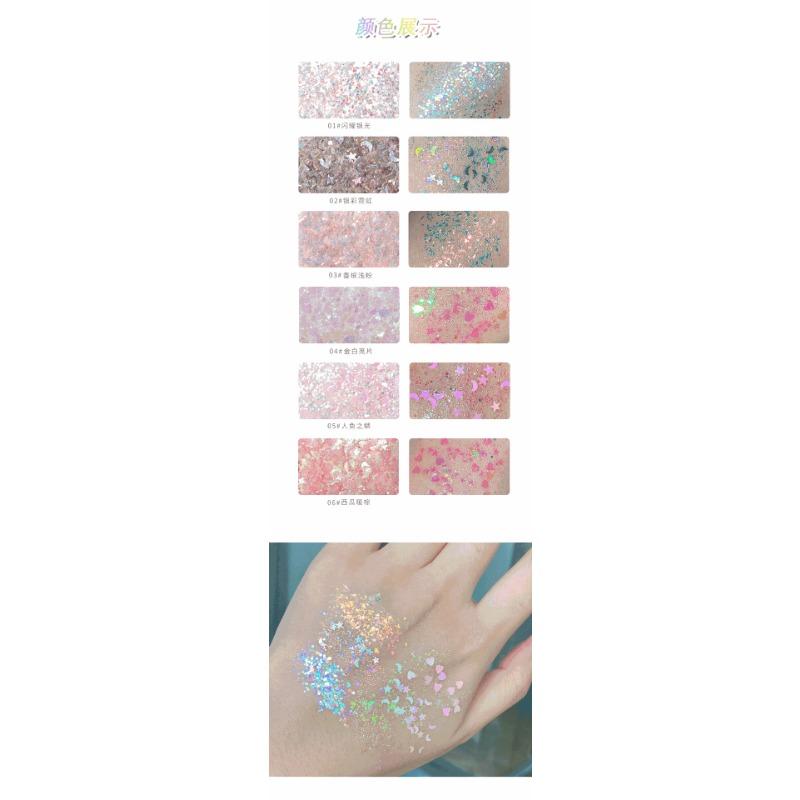 Six Color Shimmer Glitter Candy Paper Gel Eyeshadow For Beauty Eye Makeup