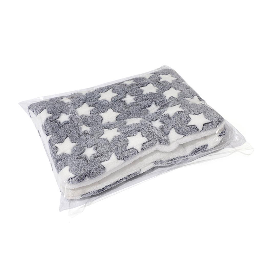 Furry Dog Blanket Soft and Warm Flannel Fleece Washable Pet Blankets for Dog Cats Cute Star Print Throw Cover
