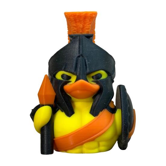 Spartan Warrior Duck Figurine Rider Duck Statue 3D Printed Motorcycle Cartoon Yellow Duck A