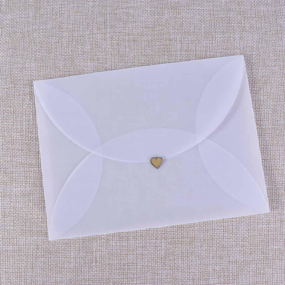 White Postcard Vintage Paper Envelopes Semi-transparent Sulfuric Acid Paper Envelopes For DIY