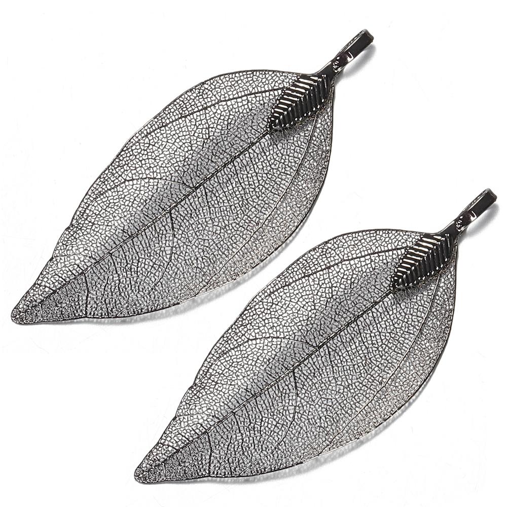 

2pcs/1pair Leaf Charms Pendants Ladies Girls Special Leaves Leaf Sweater Pendants Charms for Jewelry Making DIY Craft for Women About 30x50mm