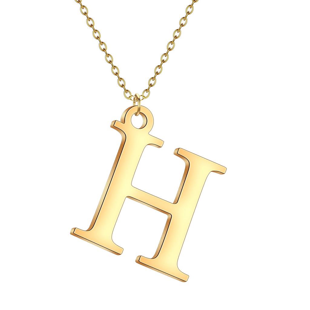 Kinitial A-Z English Alphabet Letter Pendants Necklaces For Women Metal Jewelry Simple Initial Chain Choker Collares