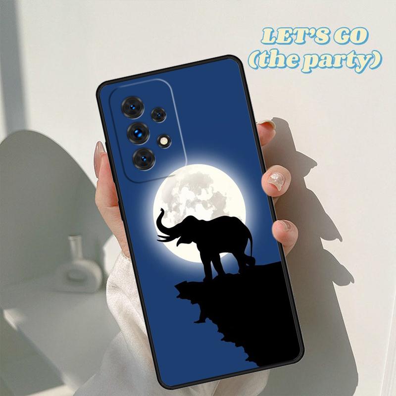 Baby Elephant Moon Phone Case For Samsung Galaxy A42 A31 A40 A51 A71 A32 A80 A91 A52 A72 A73 A20e A21S A50 A70 A11 A12 Cover