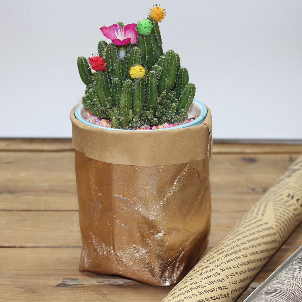 Waschbare Kraftpapiertüte für Pflanzen, Blumen, Töpfe, multifunktionale Aufbewahrungstasche für Zuhause, Wiederverwendung