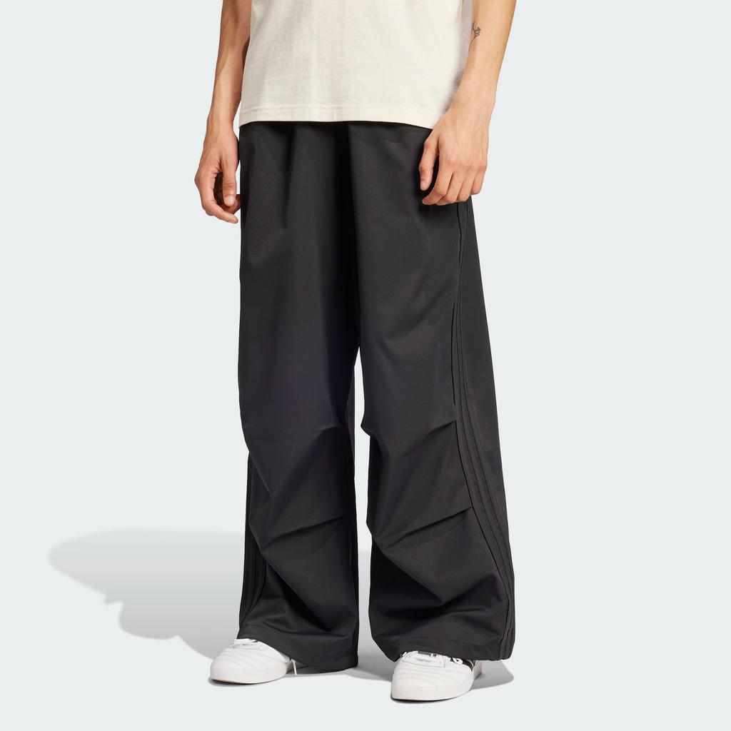 Adidas Originals Parachute FW24 Lace-Up Loose Solid Color Sports Casual Pants Men Pants Black IY2075