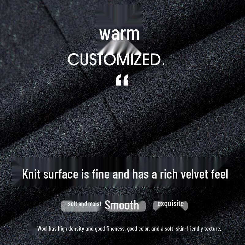 Caizi Men's Mid-length Plaid Wool Blend Overcoat