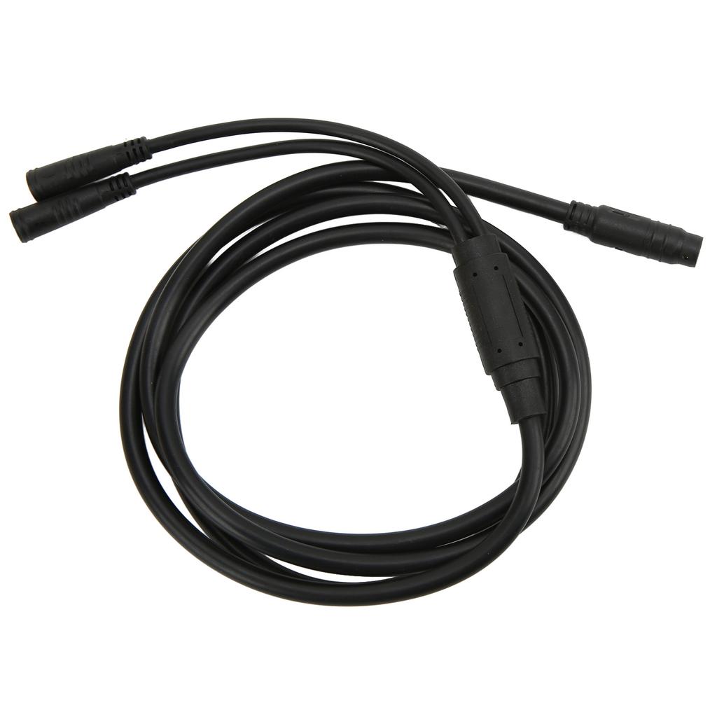 Electric Bike Extension Cable Bicycle 1 to 2 Split Motor Cable with Waterproof Connector 155cm