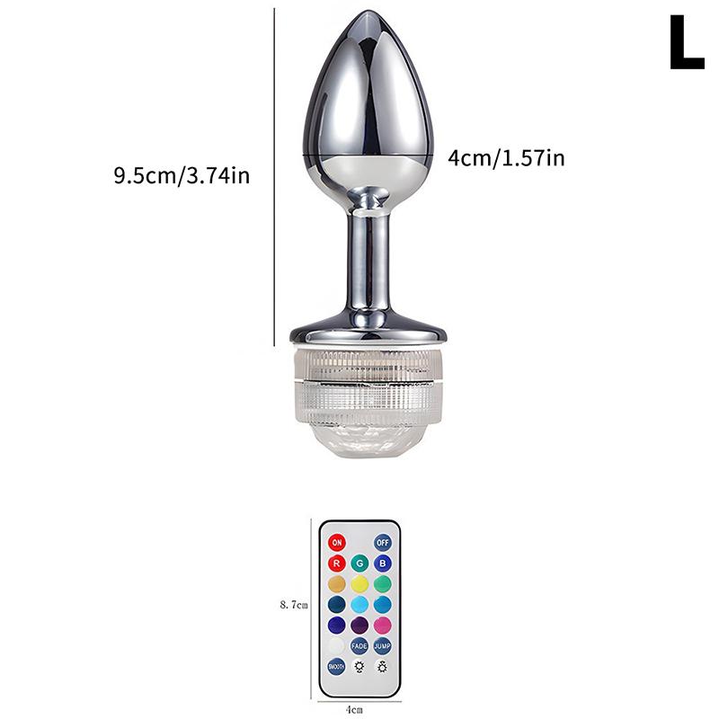 Colorful Anal Plug Led Glowing Butt Plug Vagina Massage Luminous Anal Tail Stainless Steel Butt Dilator Anus Sex Toys For Women