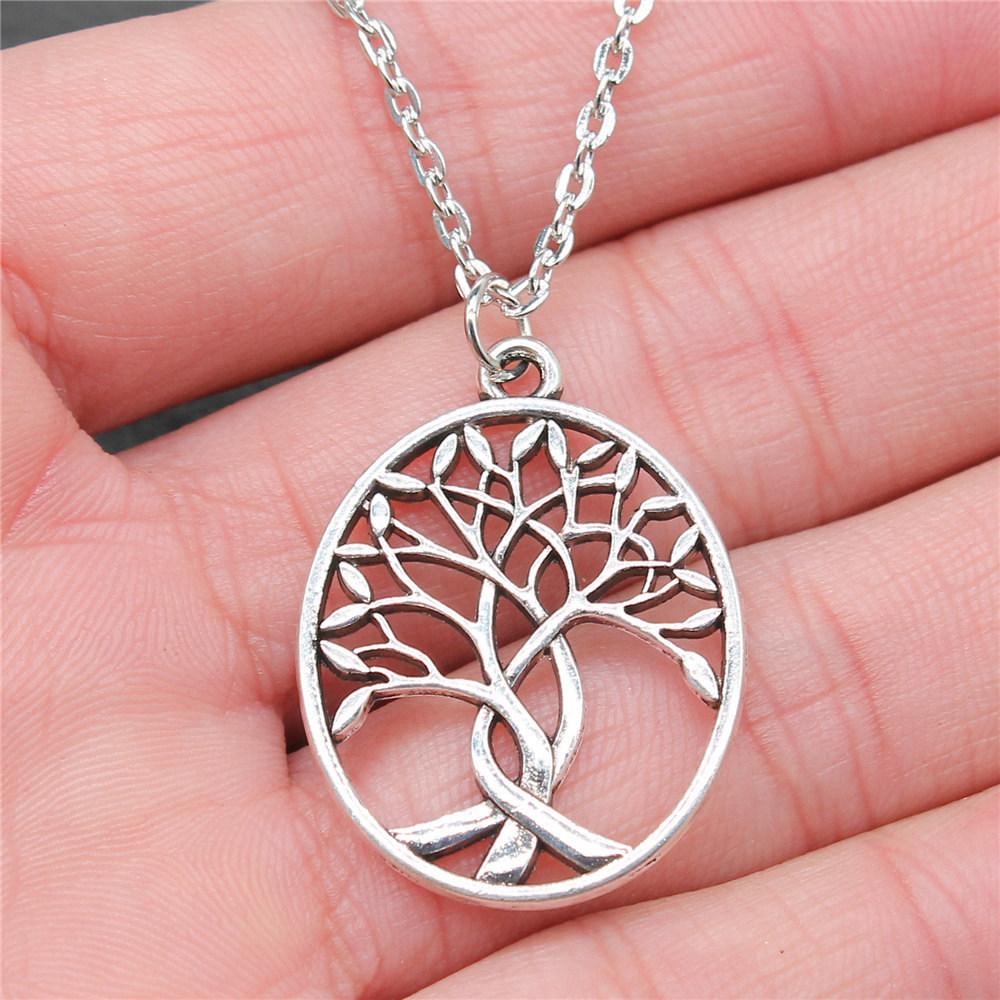 Tree of Life Floral Mandala Pendant Antique Bronze Metal Bridesmaid Choker Necklace Trendy Gift