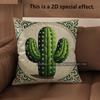 2D Bohemian Cactus Print Throw Pillow Covers Pattern Cushion Cover Suitable For Sofa Bedroom Car Pillow Cover