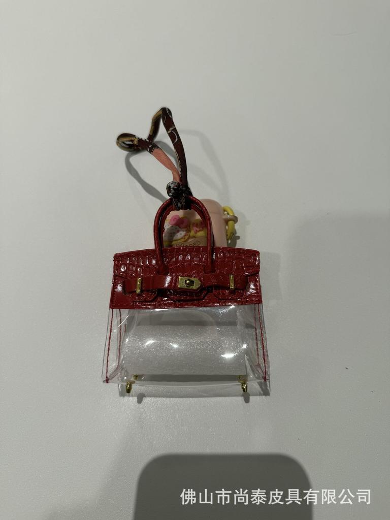 Internet-Prominente Damen Auto Schlüssel Tasche Mini Transparente Tasche Anhänger Exquisit Hochwertige Kopfhörer Tasche Roter Umschlag Auto Anhänger