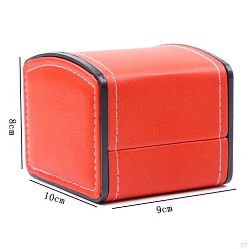 Single Grid PU Leather Watch Case Display Holder Organizer Jewelry Box, 9x10x8cm