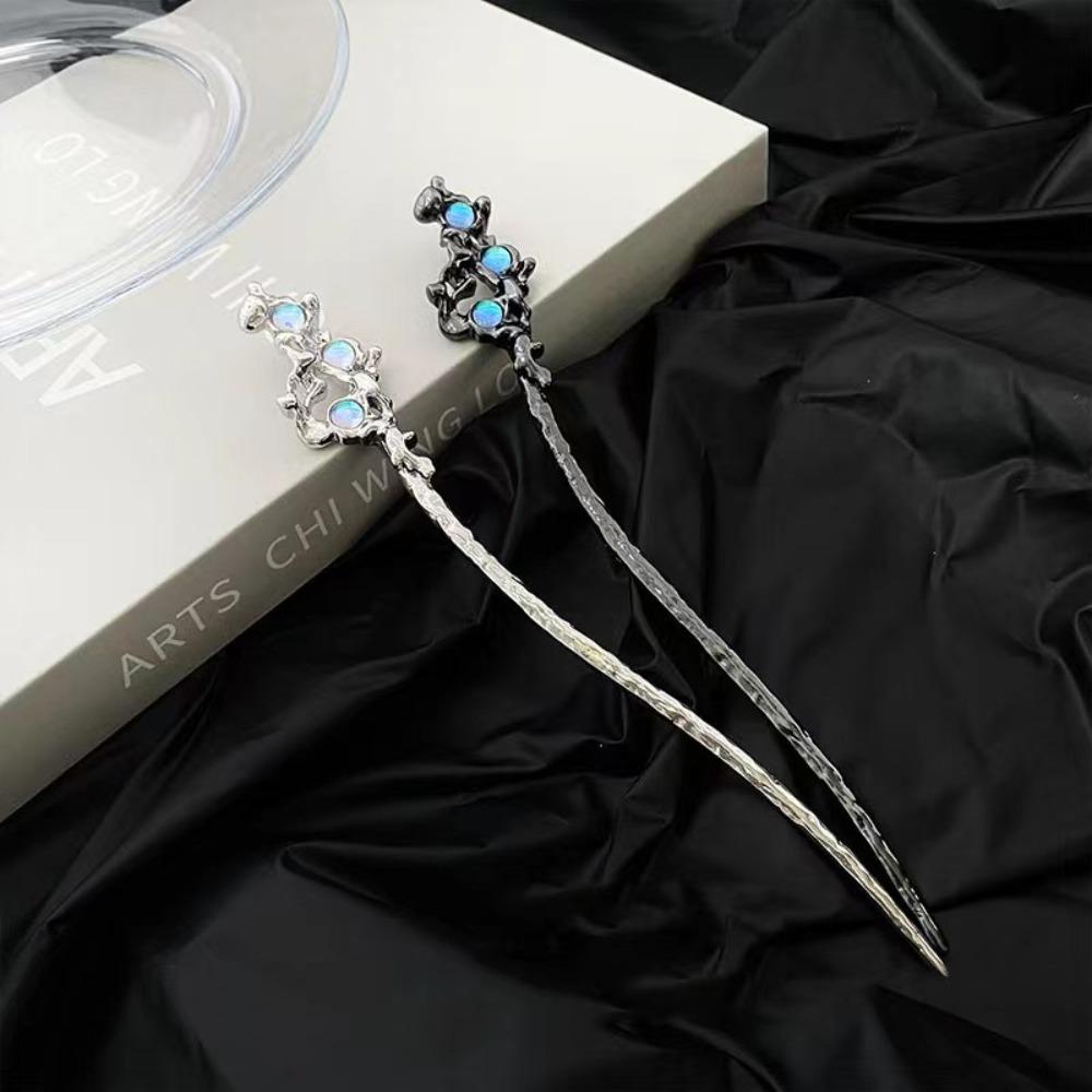 Moonlight Stone Lady Hair Stick Irregular Personality Simple Chinese Retro Butterfly Disc Hair Accessories Hairclip Jewelry