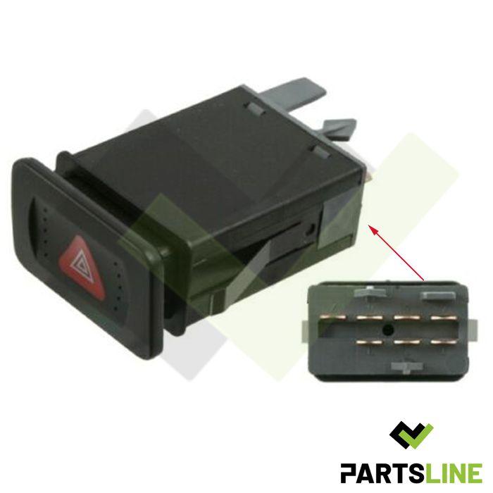 Interrupteur Bouton de Warning Feux de Détresse compatible avec GOLF IV de 1997 à 2006 - 1J0953235C 1J0953235E