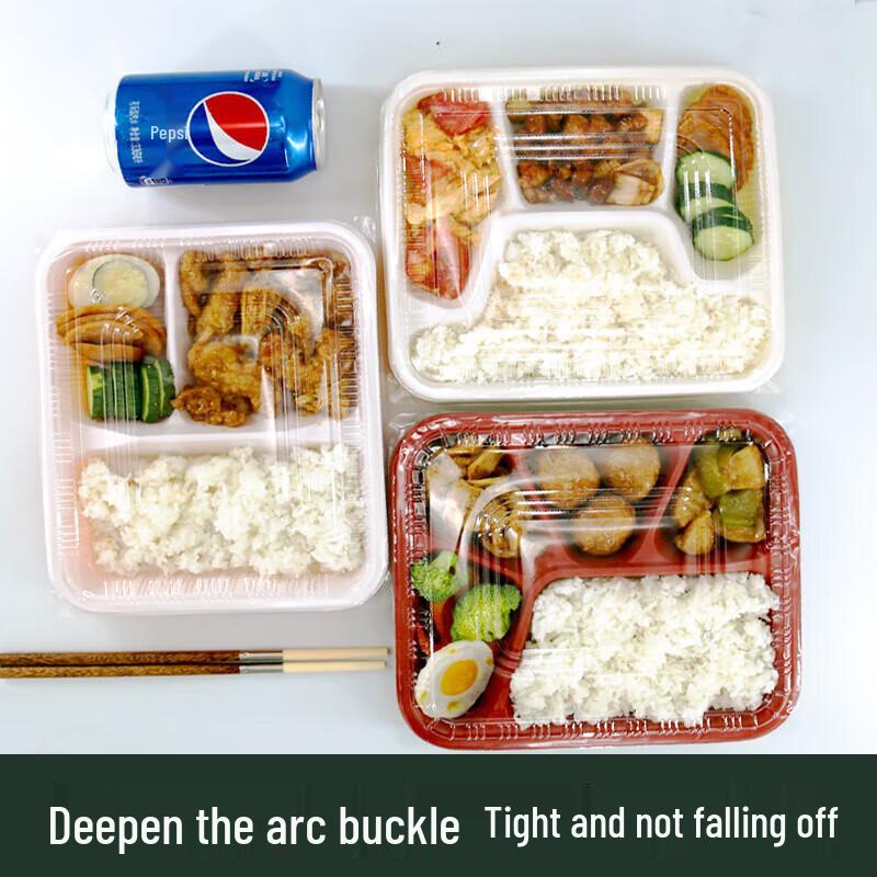 Saikeyou 100-Pack 5-Compartment Disposable PP Lunch Boxes