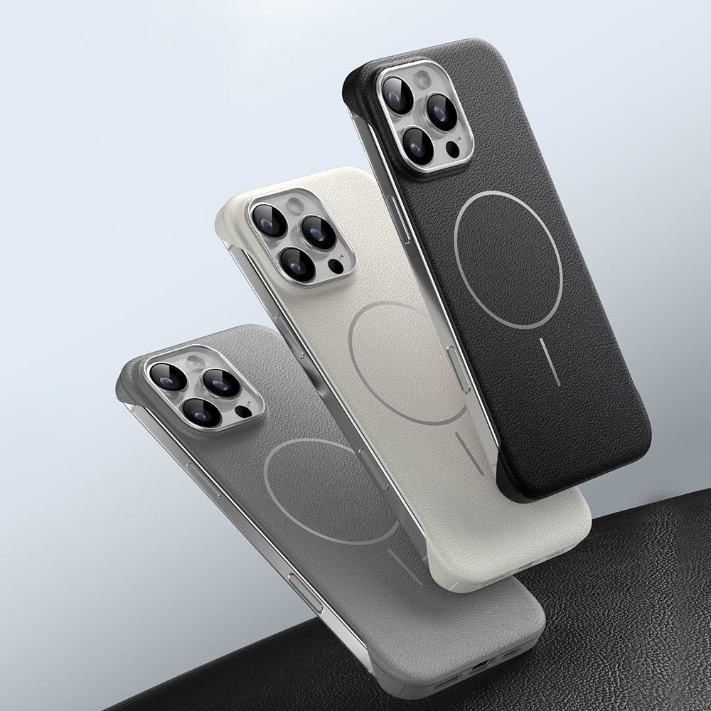 Luksusowa Tekstura Skóry Bezramkowa dla Magsafe Etui Na iPhone 16 15 Pro 14 Pro Max 13 Smukłe Wstrząsoodporne Bezprzewodowe Ładowanie Magnetyczne Etui na Telefon