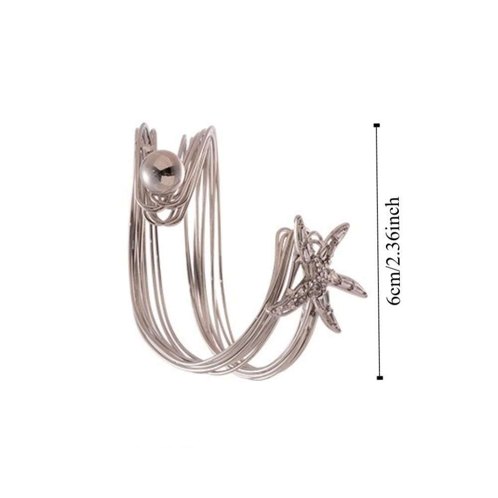 Irregular Starfish Cuff Bracelets Jewelry Crystal Starfish Bangles Star Armband Arm Chain  Women