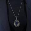 1Pcs New Trendy Korean Fashion Clothes Pendant Geometric Jewelry Vinatge Crystal Water Drop Sweater Long Necklaces For Women