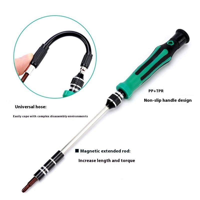 Professional Multiple Bit Steel Screwdriver Kit Magnetic Tip Design for Precise Phone Computer Maintenance DIY Projects