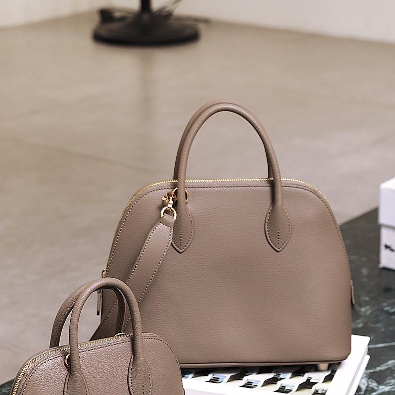 

Women s High-Grade Genuine Leather Crossbody Bowling Bag with Goat Pattern