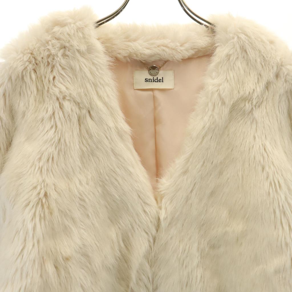 SNIDEL Fake Fur Coat F Ivory Women Used