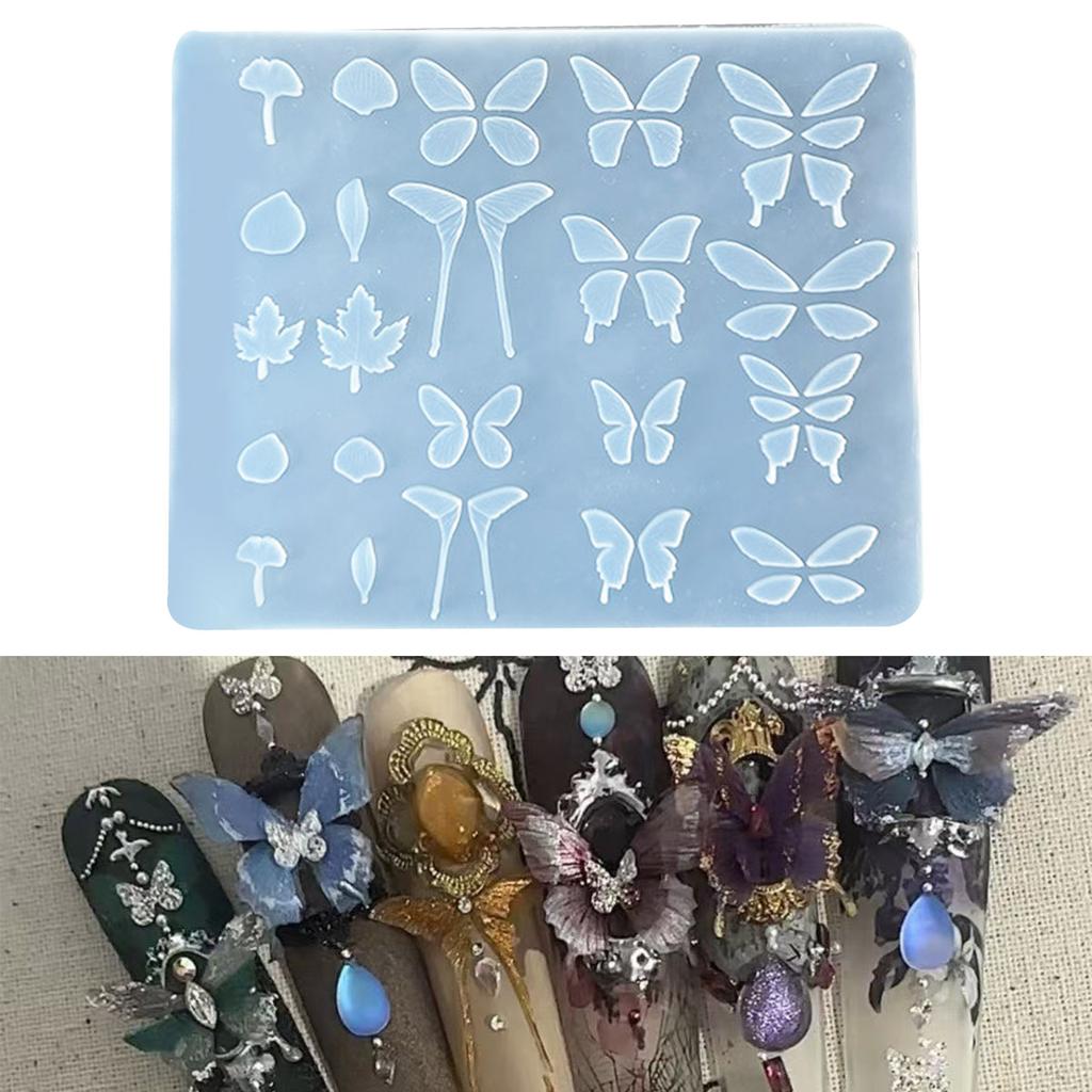 3D Butterfly Nail Art Silicone Mold For DIY Jewelry Making Reusable Embossed Stamp Tool Accessories