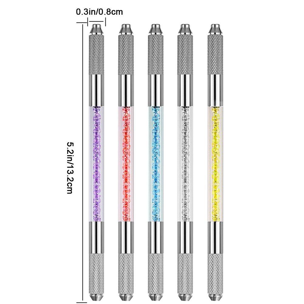 Microblading Pen 10 Pcs Professional Dual-head Manual Tattoo Fog Eyebrow Micro blading Pen Needle Tip Holder Tool For Permanent Makeup Supplies