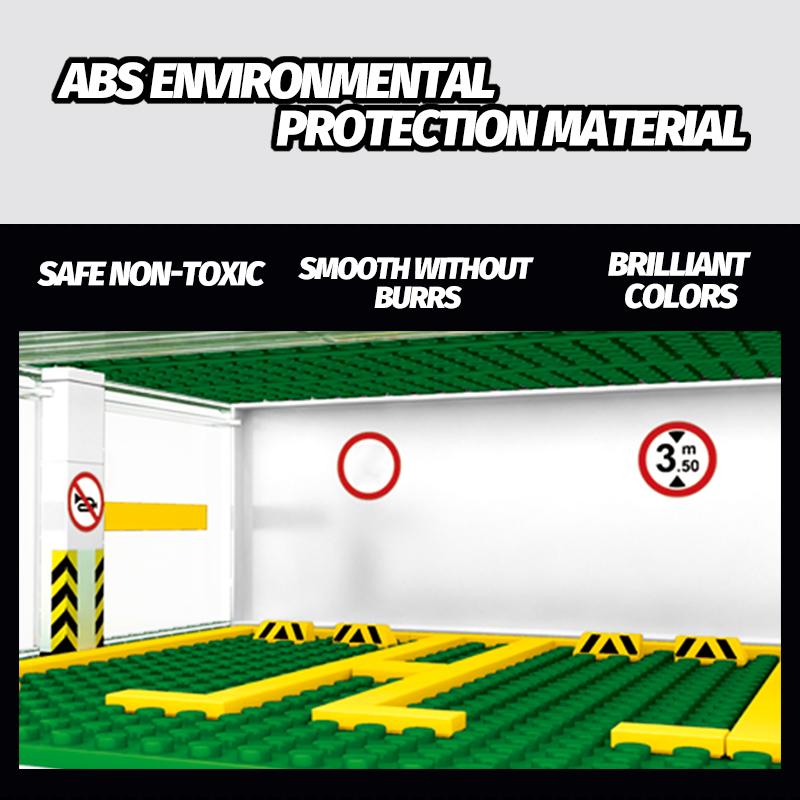 Non-Toxic Sembo Block City Sports Cars Garage Building Blocks Moc Supercar Racing Parking Lot Diy Vehicle Storage Box Bricks Kids Toys