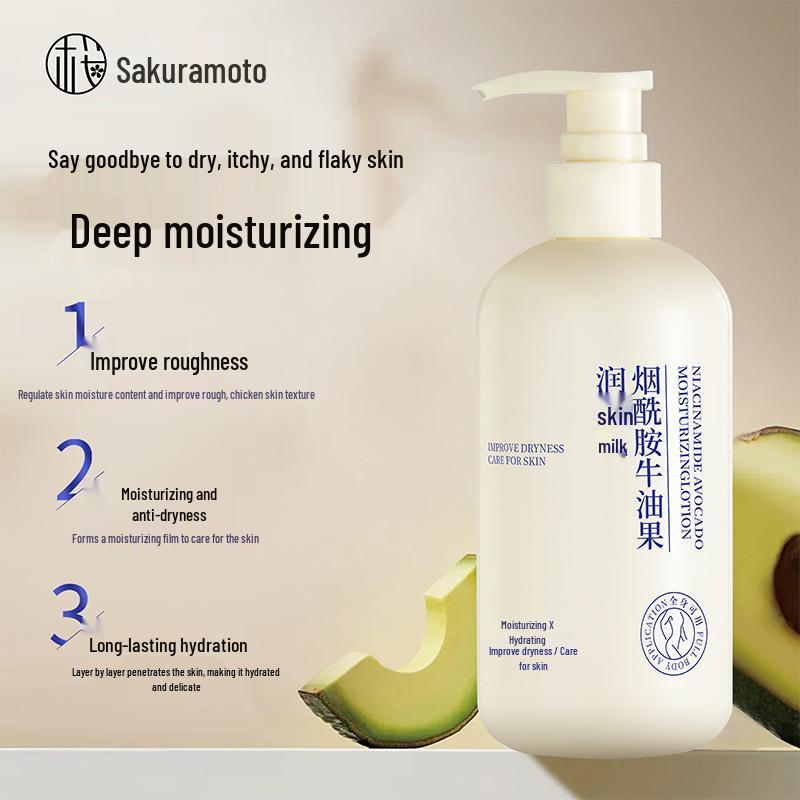 Sakura Skin Niacinamide Avocado Hydrating Lotion for Nourishing and Smoothing Fine Skin