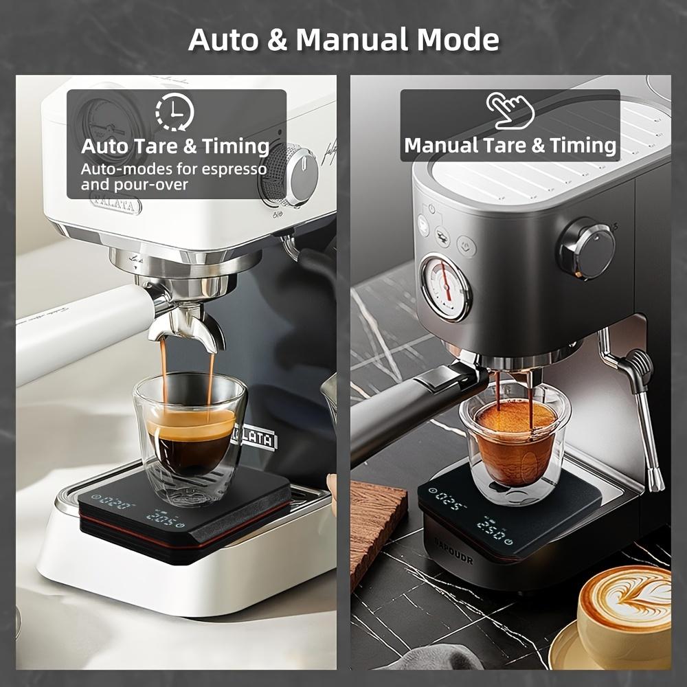 Per USB wiederaufladbare Kaffeewaage mit Timer – präzise Espressozubereitung, wasserdichtes Silikonpad, automatische Zeitfunktion, Zubehör zur Kaffeezubereitung