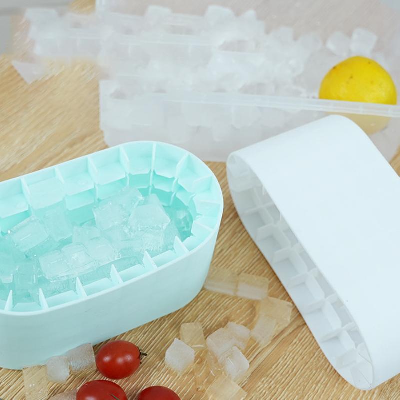 Large Ice Bucket Cup Mold Freeze Silicone Ice Cube MouldCylinder Ices Lattice Storage Box Creative Ice Cube Tray Summer Barware