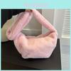 Adorable Plush Tote Bag For Women Soft And Chic In Black White Khaki Pink