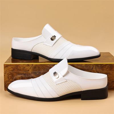 Neue Herren Weiß Braun Atmungsaktiv Halbschuhe Fahrschuhe Lässig PU Leder Pantoletten Mokassins Slipper Zapatos Hombre